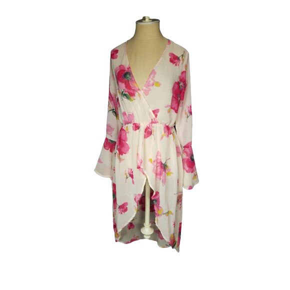 Thread Story Floral Sheer Hi-Low Hem Coverup Beach Pool Summer NWT Size Small - Picture 4 of 4